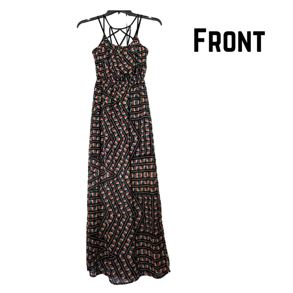 Geo Mosaic Patterned Maxi Dress